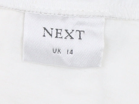 Next Women’s White Strapless Knee Length Summer Dress Size 14