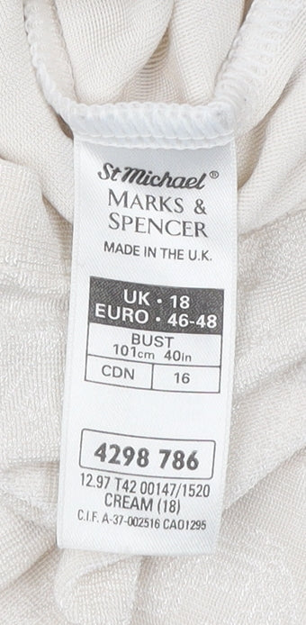 Womens UK Size 18 Marks and Spencer Ivory Basic T-Shirt