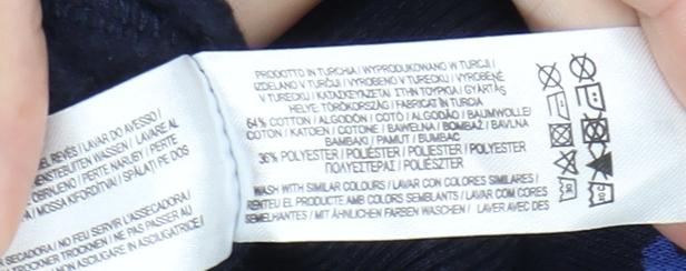 Primark Men’s Blue Floral Graphic Pullover Hoodie Size L