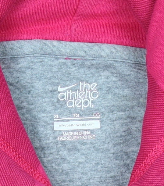 Nike Women’s Pink Striped Pullover Hoodie XL Athletic Dept
