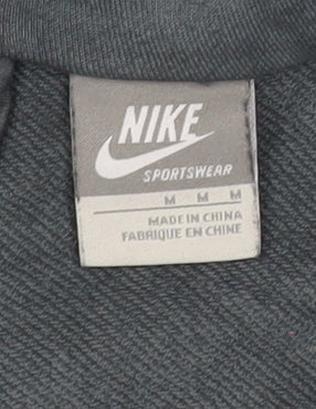 Nike Womens Grey Purple Full Zip Hoodie Sweatshirt Size M Cotton Blend