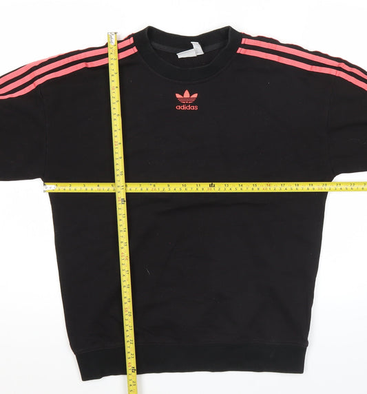 Adidas Womens Black Pullover Sweatshirt Size 8 Logo Sportswear