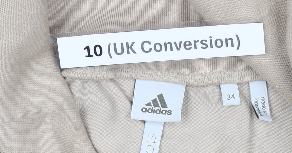 Adidas Womens Beige Size 10 Track Jacket Hoodie Short Sleeve