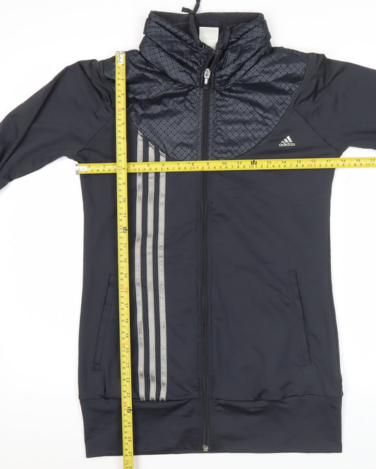 Adidas Womens Black Size 12 Track Jacket Full Zip Climalite