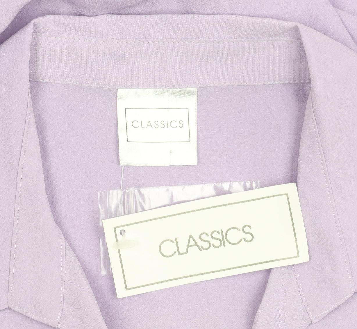 Classics Womens Purple Button-Up Shirt Size 16 Collared Short Sleeve