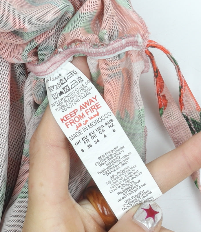 PrettyLittleThing Women’s Multicoloured Floral Wrap Skirt Size 6