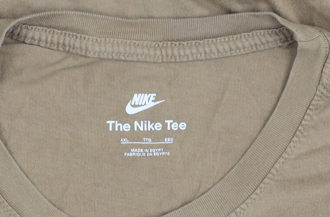 Nike Men's 2XL Brown Short Sleeve Crew Neck Cotton T-Shirt