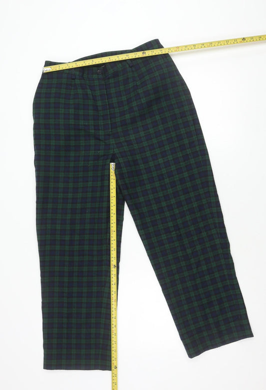 Country Collection Unisex Green Check Trousers L Straight Leg