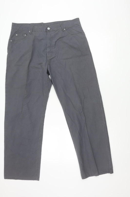 Mens UK Size L Armando Regular Fit Chino Grey Trousers