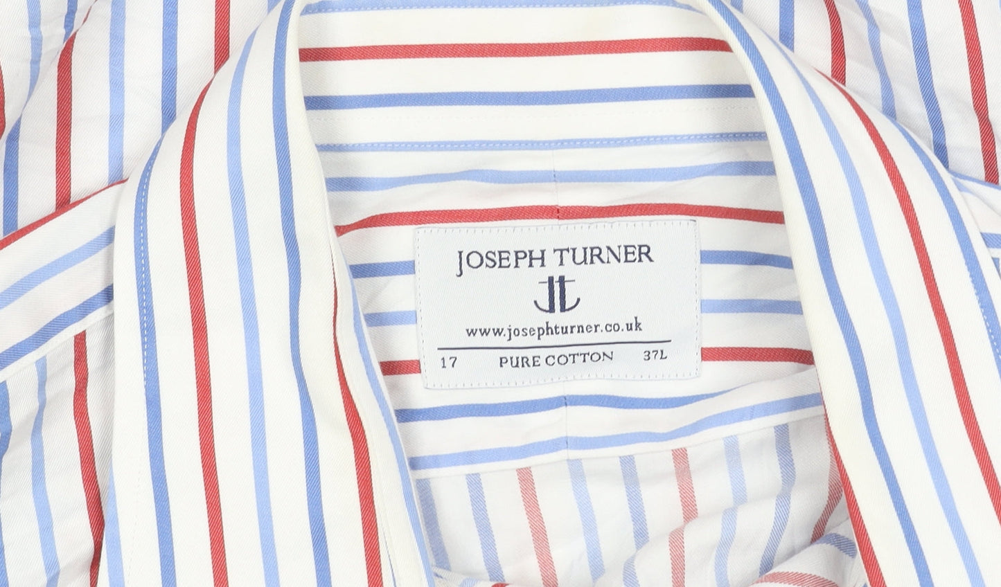 Joseph Turner Men’s Multicoloured Striped Cotton Long Sleeve Button-Up Shirt Size 17