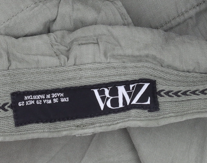 Zara Men’s Green Slim Fit Chino Trousers Size S W29 Casual