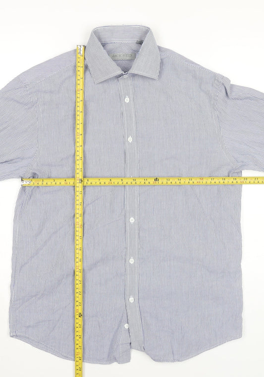Mens UK Collar Size 15 Jack Reid Smart Blue Dress Shirt