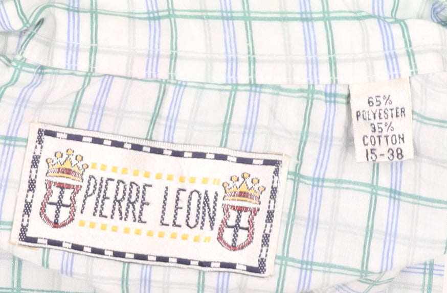 Mens UK Collar Size 15 Pierre Leon Smart Multicoloured Dress Shirt