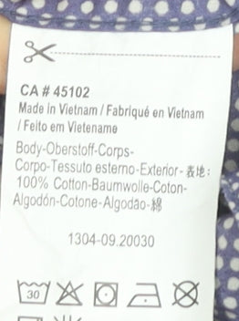 Scotch & Soda Men’s Blue Polka Dot Cotton Long Sleeve Dress Shirt L