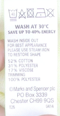 Womens UK Size 16 Marks and Spencer Yellow Basic T-Shirt