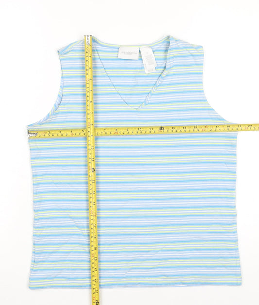 Liz Claiborne Womens Multicoloured Striped V-Neck Tank Top M