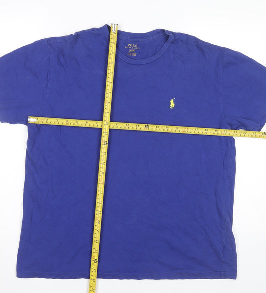 Ralph Lauren Men’s Blue Cotton Crew Neck Embroidered Logo T-Shirt M