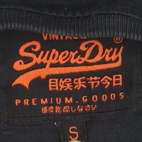 Superdry Men’s Black Graphic Print T-Shirt Size S Retro Style