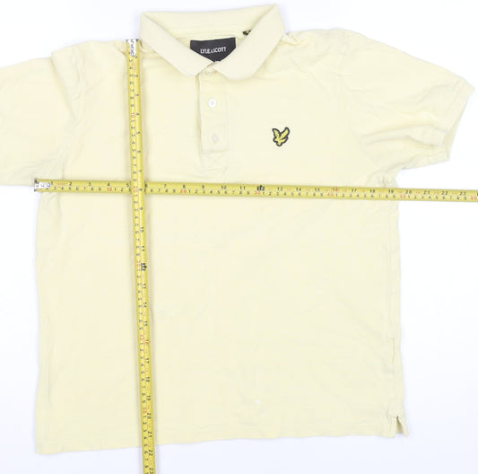 Lyle & Scott Men’s Yellow Cotton Polo Shirt L Short Sleeve Casual