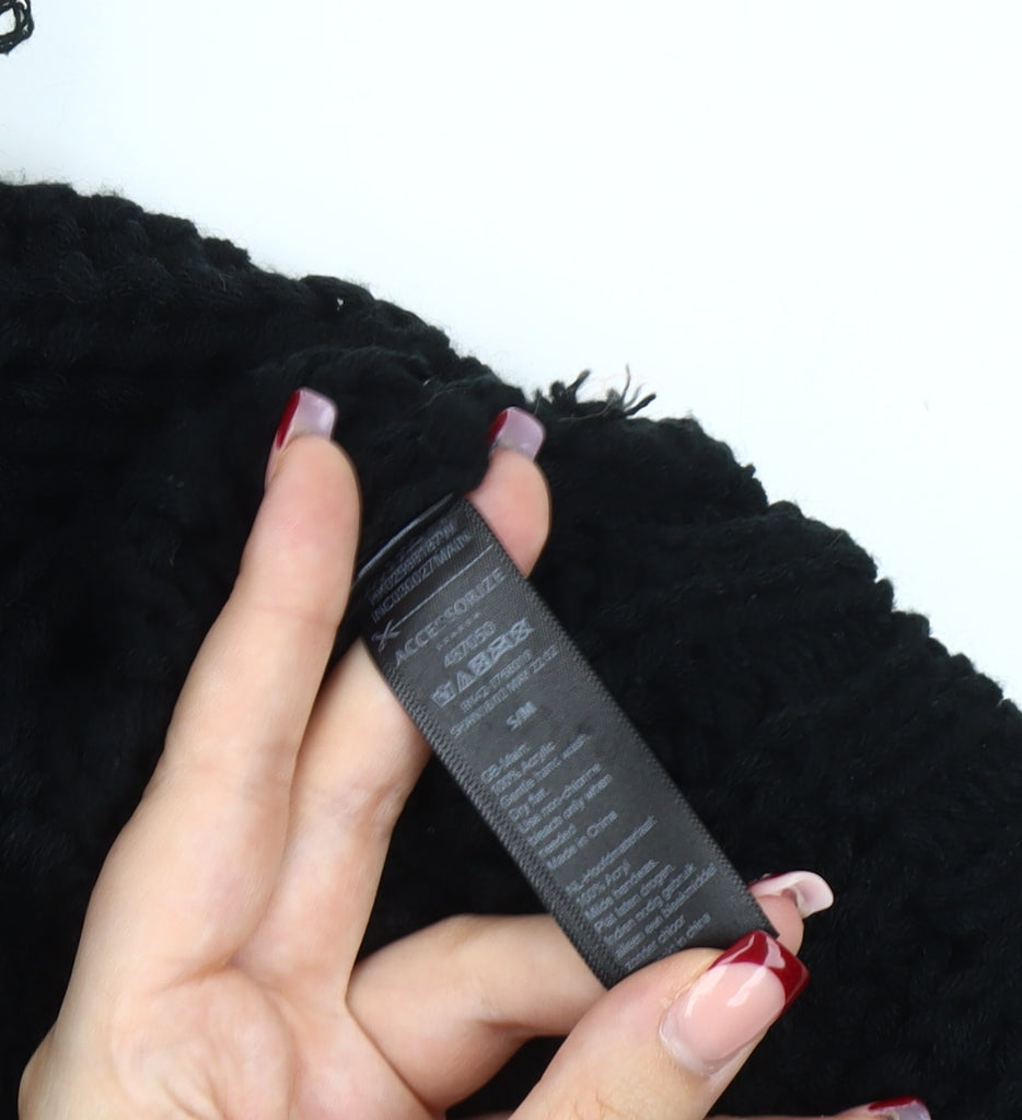 Accessorize Women’s Black Knit Cape Roll Neck Jumper S Wool Blend