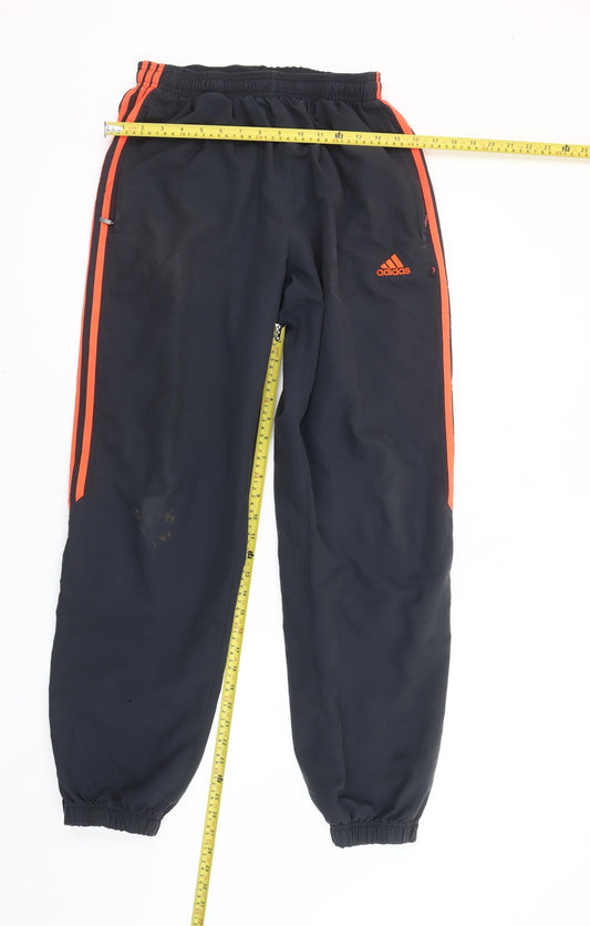 Adidas Men’s Black Track Pants S Elastic Waist Pockets Sportswear