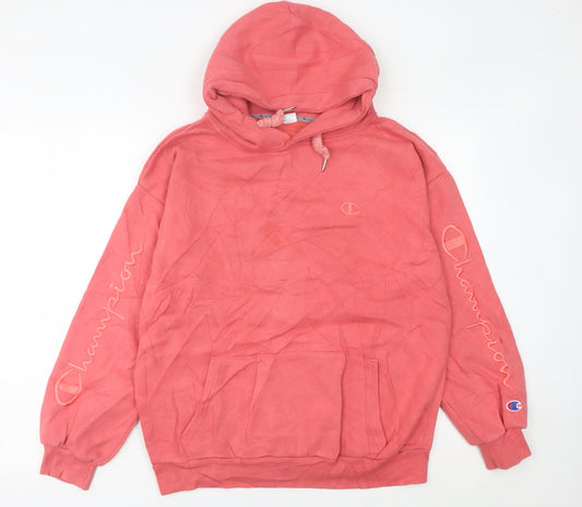 Womens UK Size M Champion Pink Pullover Hoodie