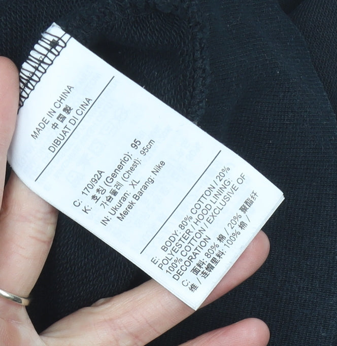 Nike Women Black Size 12 Oversized Pullover Hoodie Sweatshirt