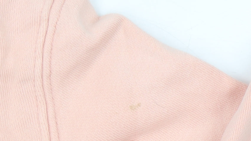 Adidas Womens Pink Pullover Hoodie Size 6 UK Logo Print Sweatshirt