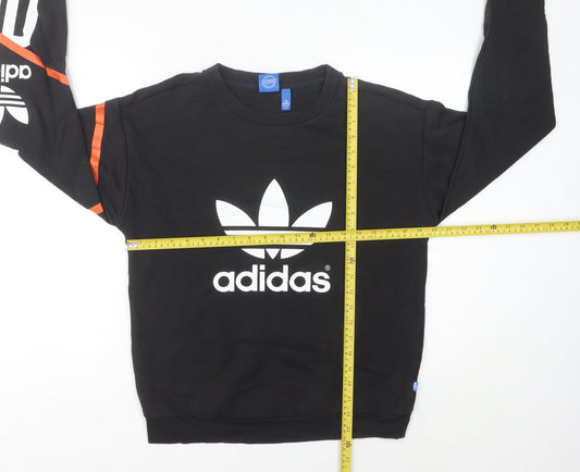 Adidas Women’s Black Logo Sweatshirt Size 10 UK Cotton Blend