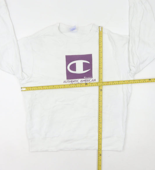 Champion Women’s White Small Sweatshirt Crew Neck Athletic Logo