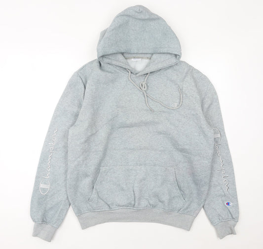 Additional front view of Champion Grey Pullover Hoodie unisex adults, size L, logo sportswear