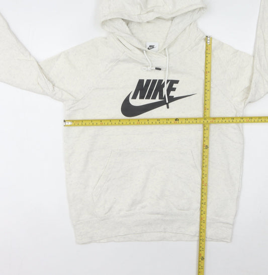 Nike Womens Ivory Pullover Hoodie Size 8 Regular Fit with Logo