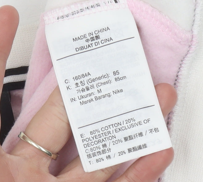 Nike Women’s Grey Pink White Sweatshirt Size 8 Logo Pullover