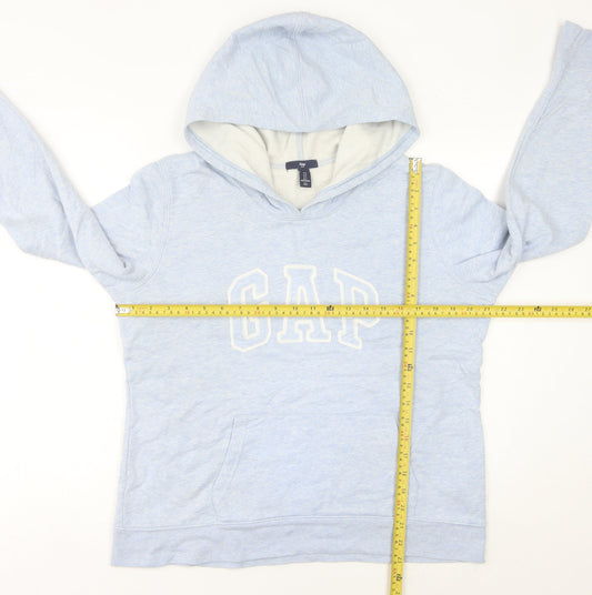 GAP Women’s Blue Pullover Hoodie L Logo Cotton Blend Casual