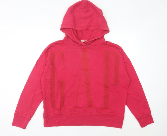 Gap Women’s Pink Pullover Hoodie S Cotton Blend Logo Print