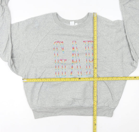 GAP Women's Grey Medium Sweatshirt Logo Crew Neck Pullover Casual