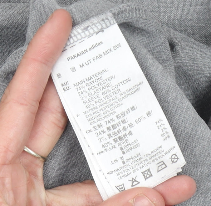 Adidas Neo Women's Grey Sweatshirt Size 16 UK Crew Neck Long Sleeve