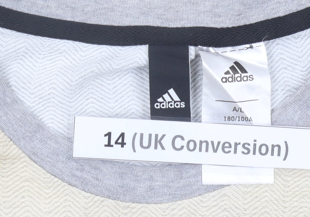 Adidas Womens Grey Beige Sweatshirt Size 14 Pullover Raglan