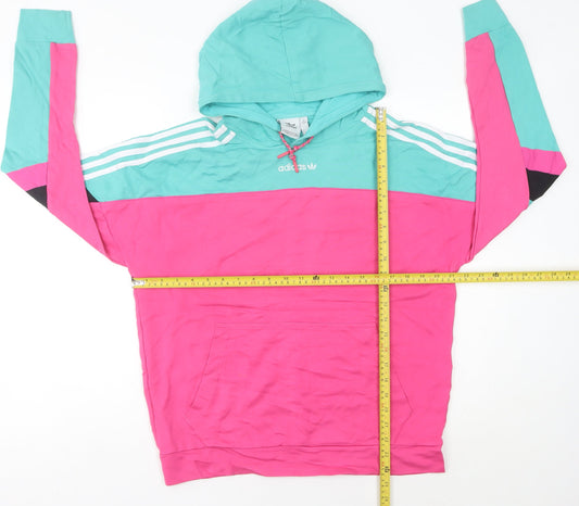 Adidas Womens Multicoloured Hoodie Size 8 Cotton Pullover