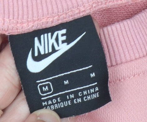 Nike Women’s Pink Pullover Sweatshirt M Logo Crew Neck Long Sleeve