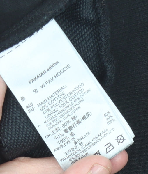 Adidas Neo Women’s Black Hoodie Size 14 UK Cotton Blend Pullover