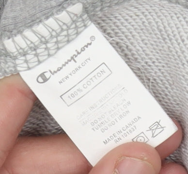 Champion Womens Grey Pullover Hoodie Size 14 Embroidered Logo