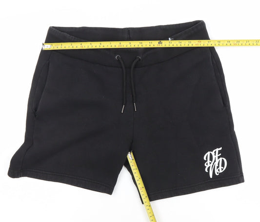 SikSilk Men’s Black Sweat Shorts L Casual Jersey Drawstring