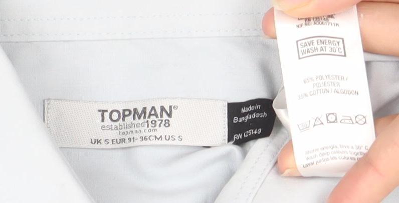 Topman Men’s White Slim Fit Long Sleeve Button-Up Shirt Size S