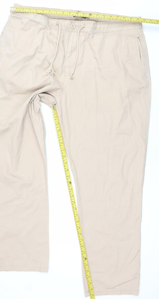 Premier Man Beige Cotton Blend Men’s Chino Trousers Size 42 Regular