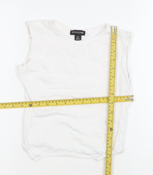 PrettyLittleThing Women’s White UK 6 Slim Fit Sleeveless Tank Top