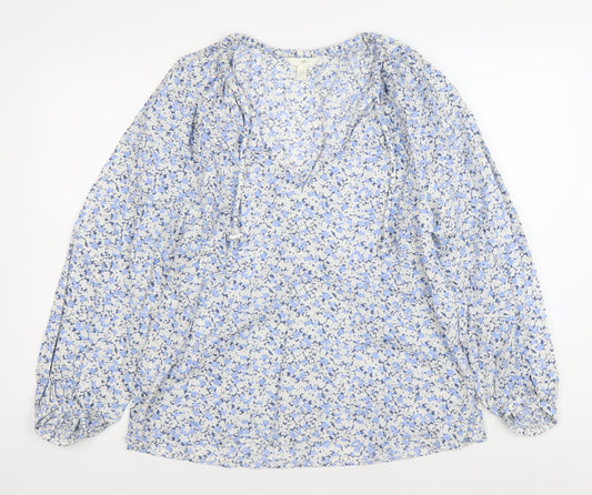 Womens UK Size XS H&M Blue Tunic Blouse