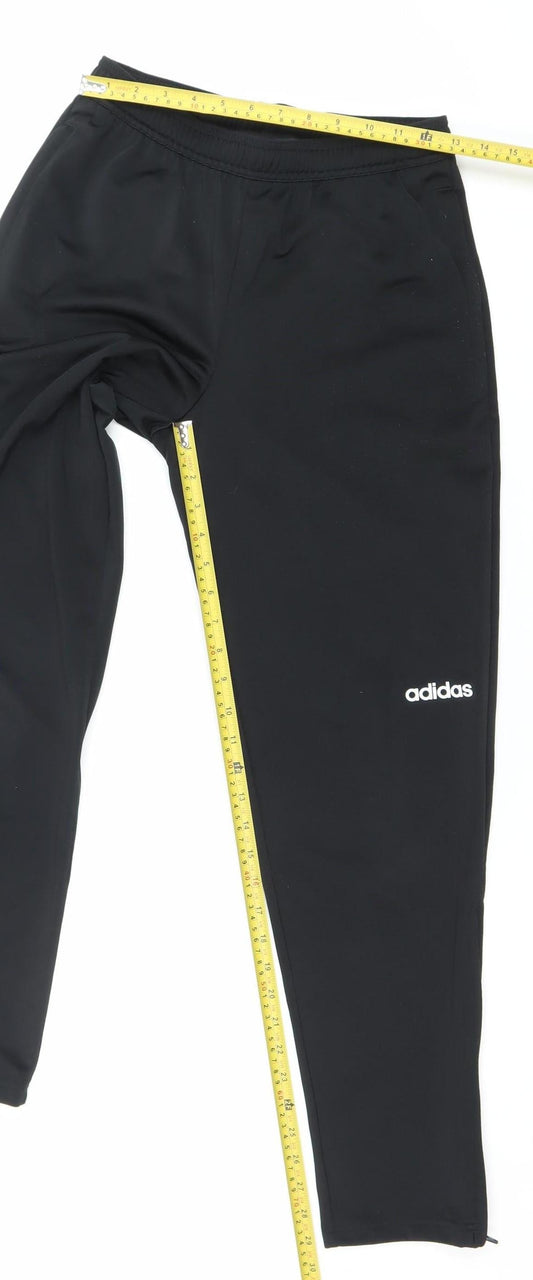 Adidas Men’s Black Track Pants Slim Fit Size S Activewear Tapered