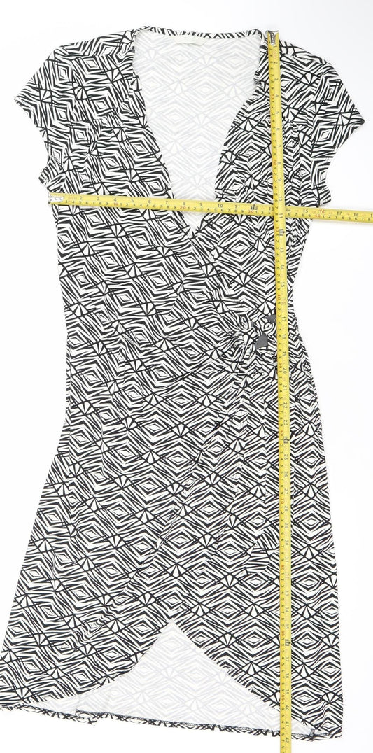 Marks and Spencer Womens Black Geometric Sheath Dress UK 14