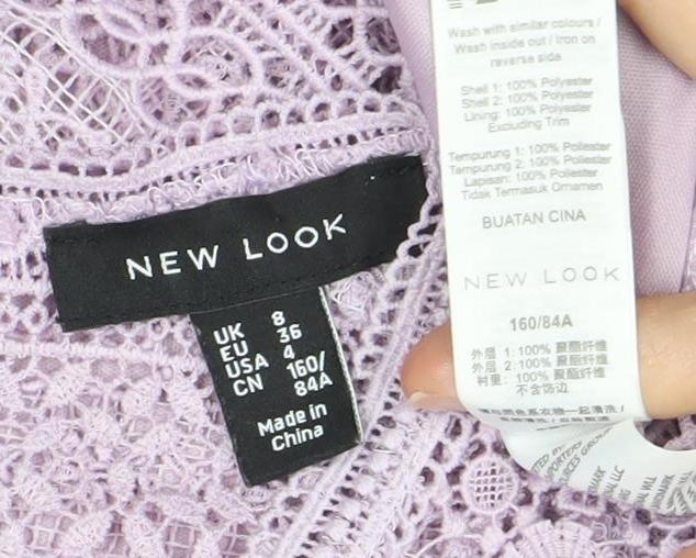 Womens UK Size 8 New Look Purple Camisole Blouse